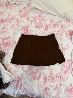 Brown Mini Skirt - Clean A-Line Style
